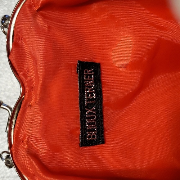 Vintage Red Beaded Satin Purse Christmas Valentine's Day Heart Chain Wristlet - Picture 7 of 8